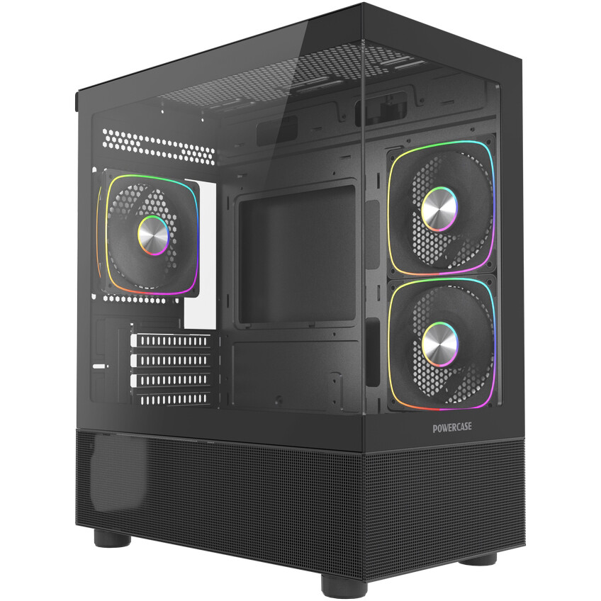Корпус Powercase Vision Micro M2 ARGB Black CVMBM2-A3, без БП, mATX
