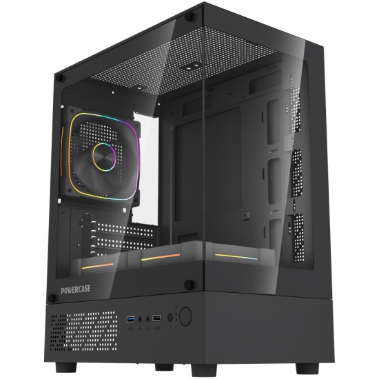 Корпус Powercase Vision Micro M1 ARGB Black CVMM1B-A3, без БП, mATX