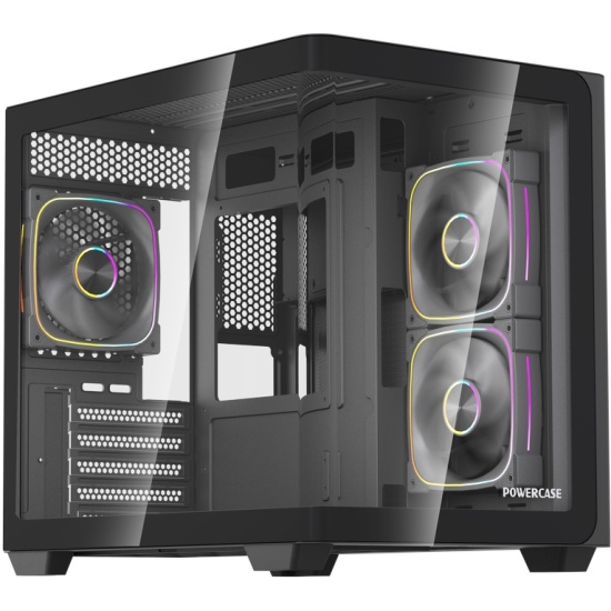 Корпус Powercase Vision Micro M5B Black CVMM5B-A3, без БП, mATX