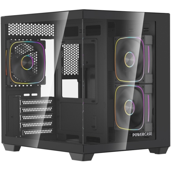 Корпус Powercase Vision Micro M5CB Black CVMM5CHB-A3, без БП, mATX