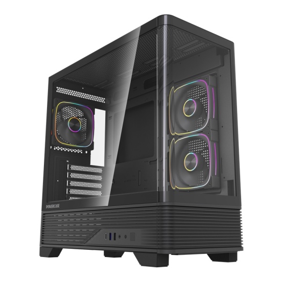 Корпус Powercase Vision Micro M6B Black CVMM6B-A3, без БП, mATX