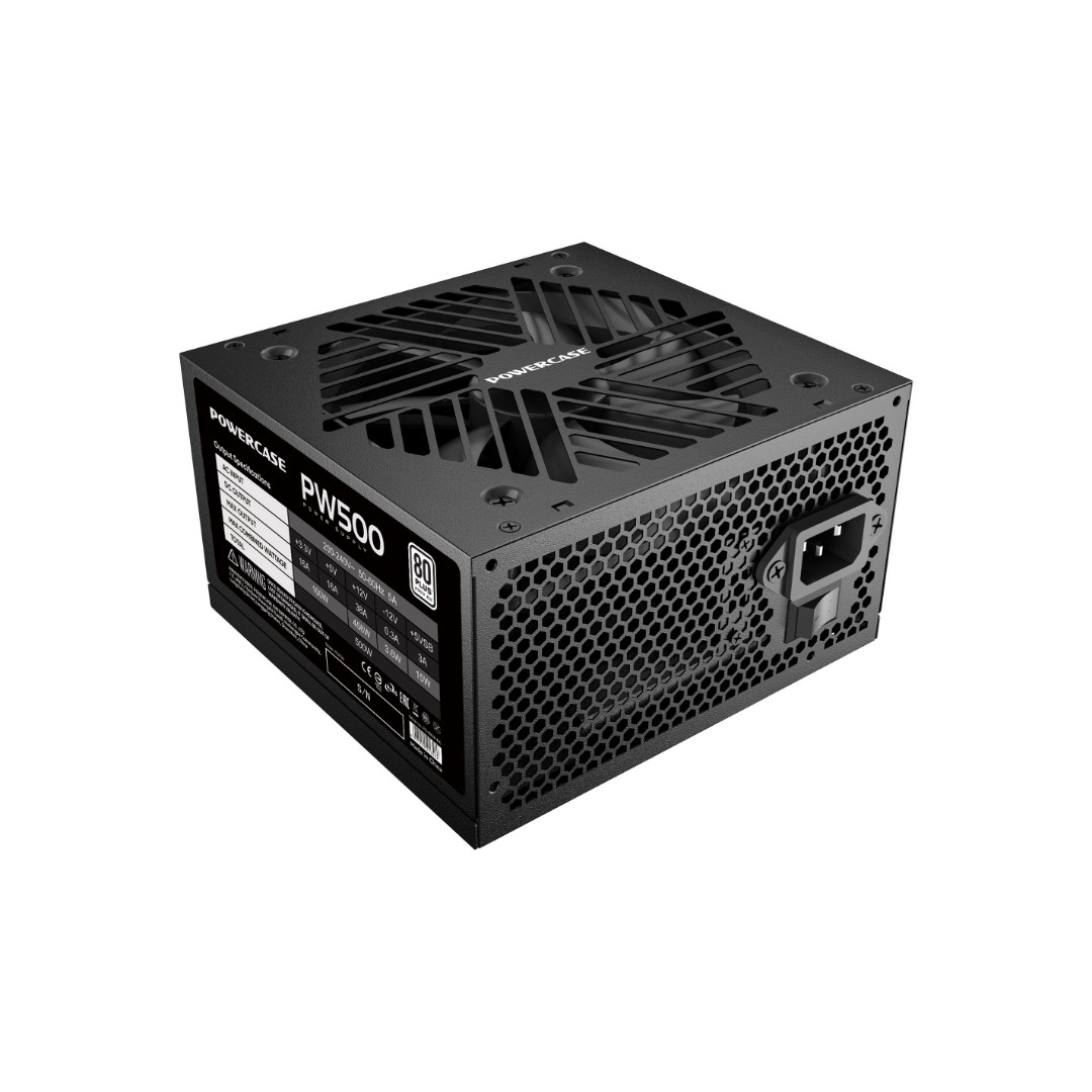 Блок питания 500Вт, Powercase PW500 PS-500W-DC, 80 Plus White, APFC, ATX