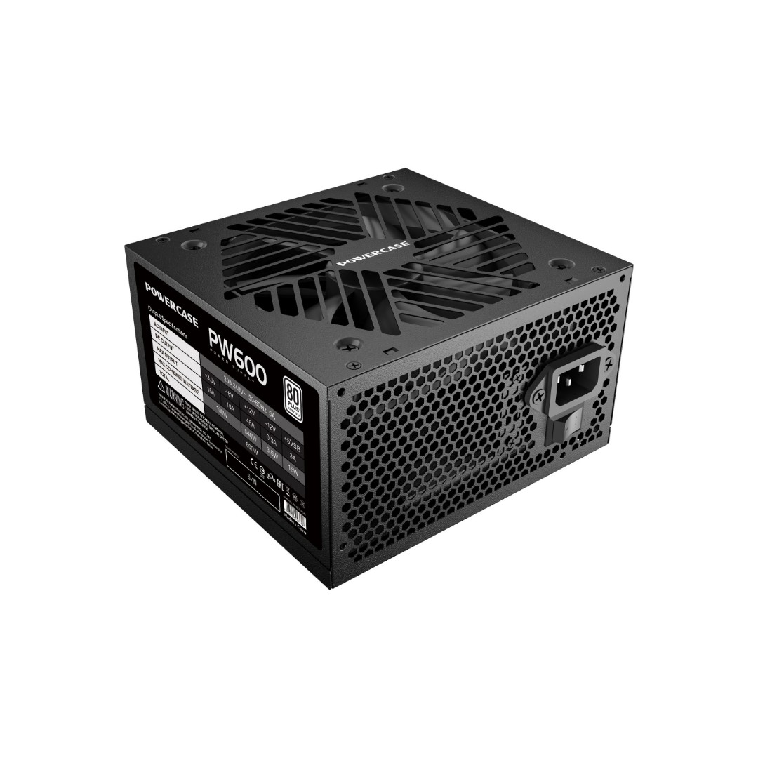Блок питания 600Вт, Powercase PW600 PS-600W-DC, 80 Plus White, APFC, ATX