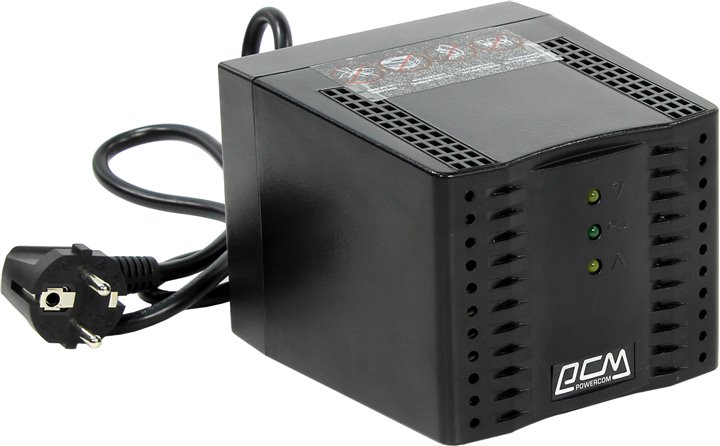 Стабилизатор PowerCom Tap-Change TCA-3000 черный, 3000VA (4xSchuko)