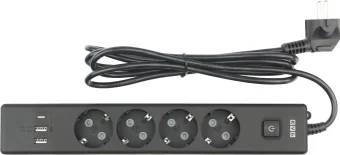 Сетевой фильтр 1.9м 4 розетки Powercube PC-7B-2M, черный