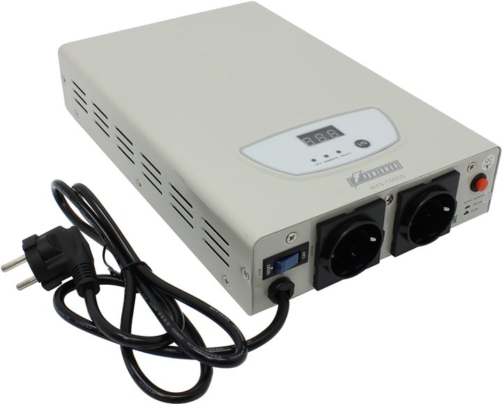 Стабилизатор Powerman AVS 1500S, 1500VA (2xSchuko)