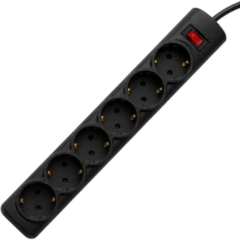 Сетевой фильтр 5м 6 розеток PROGIX PG657, черный
