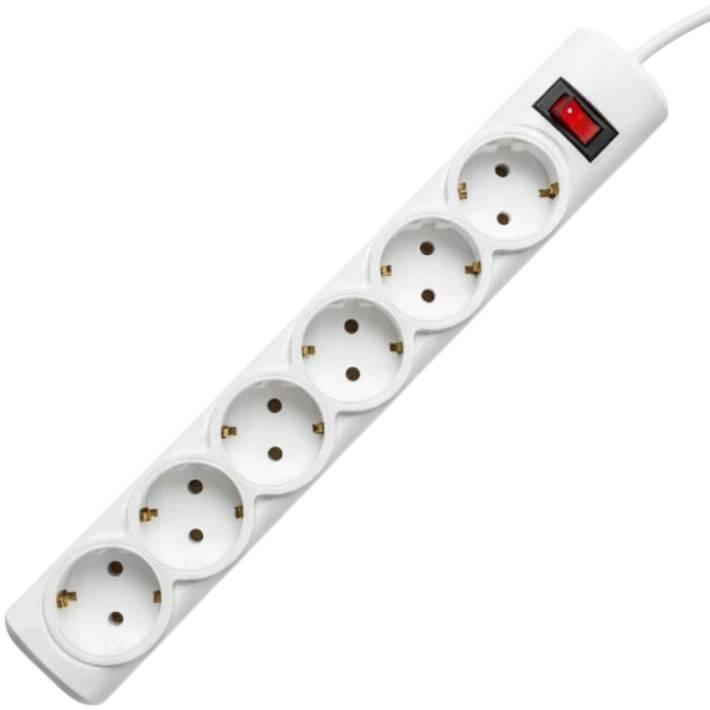 Сетевой фильтр 3м 6 розеток PROGIX PG661, белый