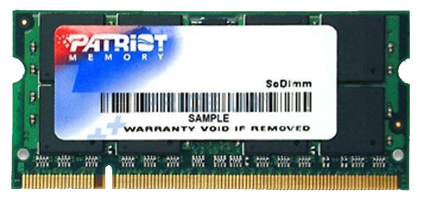 Оперативная память для ноутбука 2Gb Patriot Signature PSD22G8002S, SODIMM DDR II, PC-6400, 800MHz