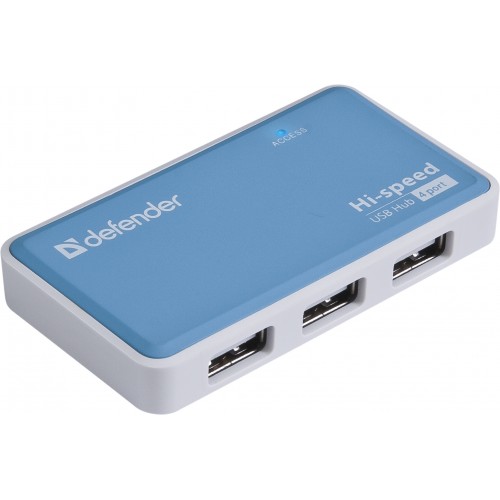 Разветвитель USB Defender Quadro Power, USB2.0, 1in - 4out, активный, 83503