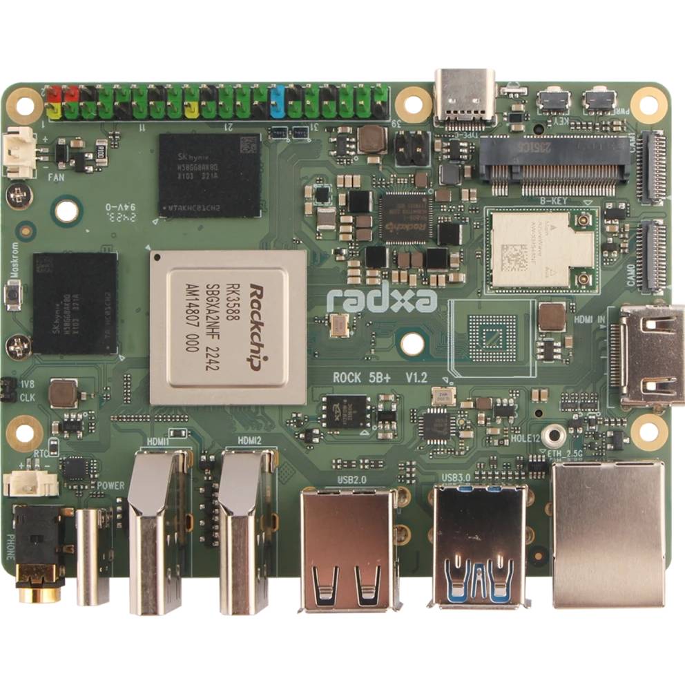 Тонкий клиент Radxa ROCK 5B+ 8/64Gb (RS129-D8E64), RK3588 2.4GHz/ 8Gb/ 64Gb