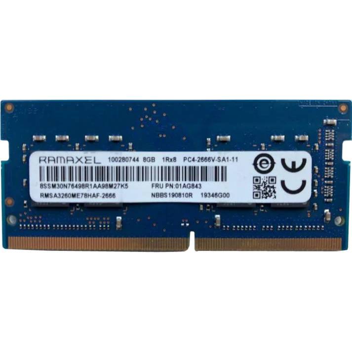 Оперативная память для ноутбука 8Gb Ramaxel RMSA3260ME78HAF-2666, SODIMM DDR IV, PC-21300, 2666MHz