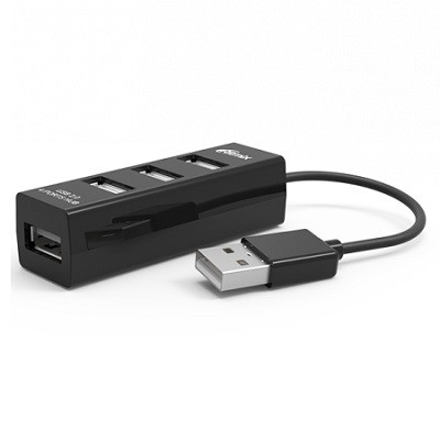 Разветвитель USB Hub Ritmix CR-2402, USB 2.0, 1in - 4out, черный