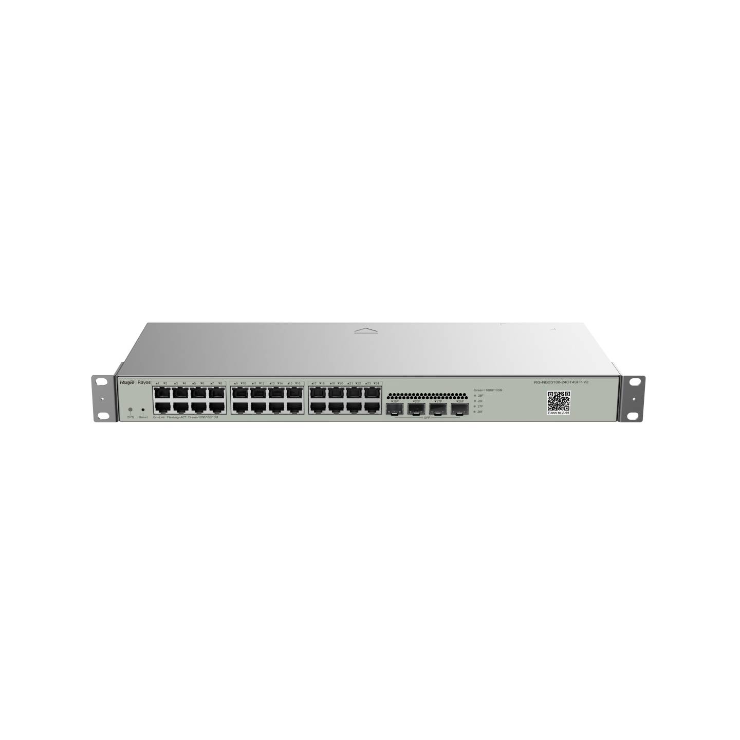 Коммутатор Ruijie Reyee RG-NBS3100-24GT4SFP-V2, 24xSFP 1Gbps, 4xSFP