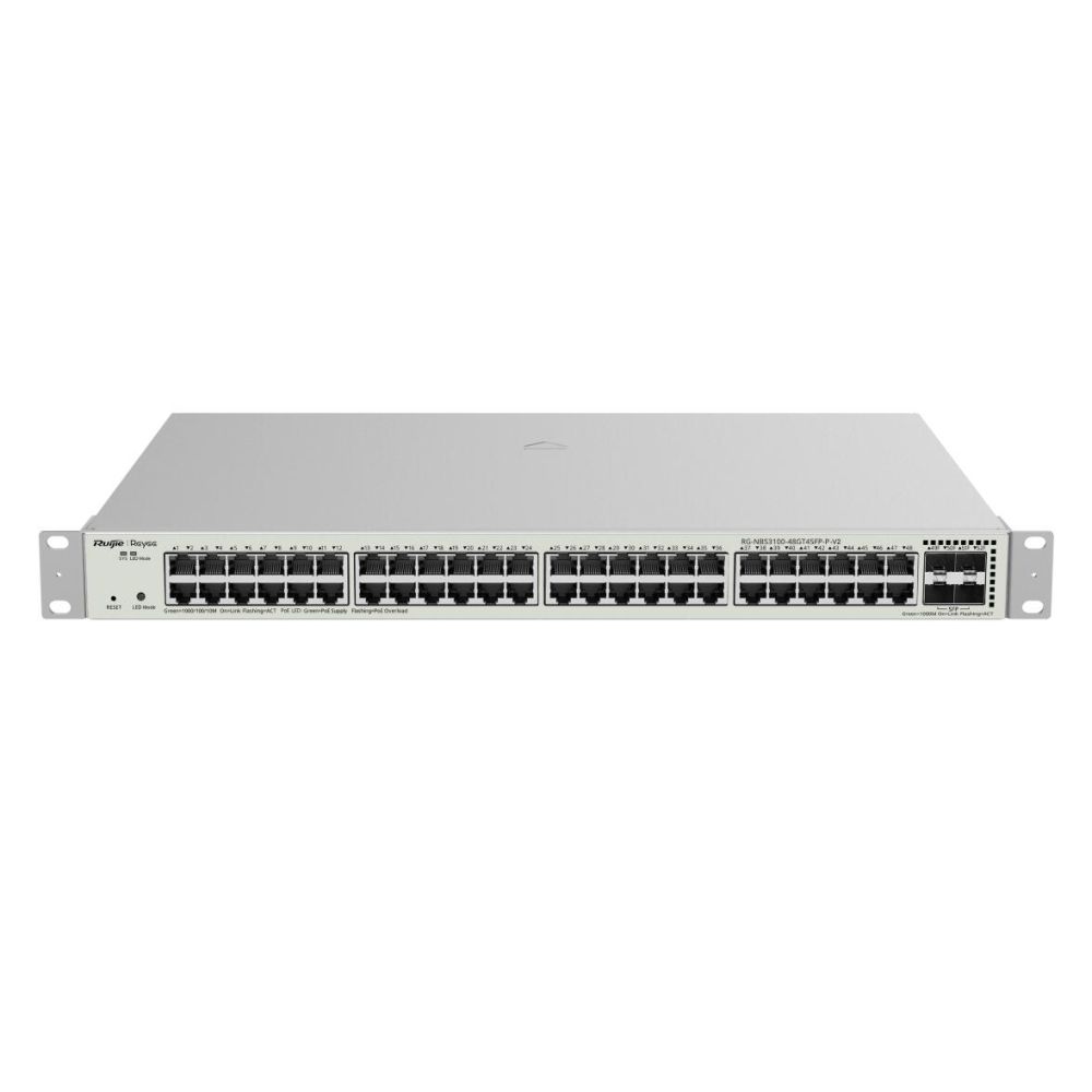 Коммутатор Ruijie Reyee RG-NBS3100-48GT4SFP-P-V2, 48xLAN 1Gbps, 4xSFP, PoE