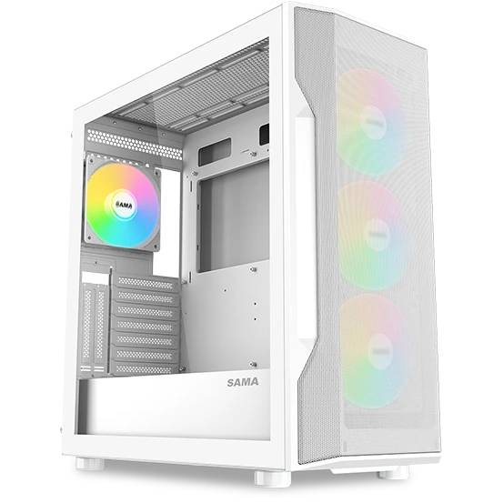 Корпус SAMA S40 White S40-WHAPA4X1-GL, без БП, ATX