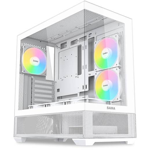 Корпус SAMA V40 White V40-WHADA6X1-GL, без БП, ATX
