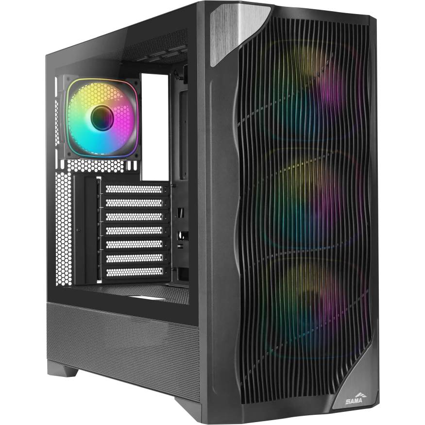 Корпус SAMA V42 Black V42-BKAMA4X1-GL, без БП, ATX