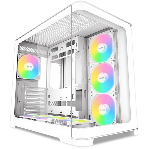 Корпус SAMA V60 White V60-WHADA7X1-GL, без БП, ATX