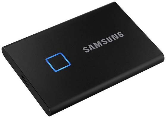 Внешний SSD 1Tb Samsung T7 Touch MU-PC1T0K/WW, USB Type-C, Black