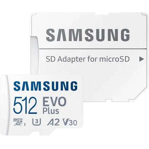 Карта памяти 512Gb Samsung EVO Plus MB-MC512SA, SD Micro, SDXC Class 10, UHS-I U3, переходник
