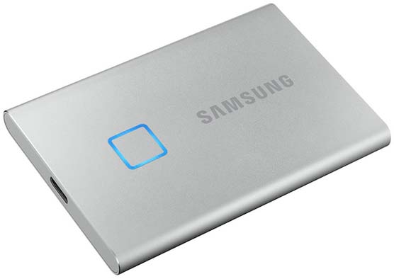 Внешний SSD 1Tb Samsung T7 Touch MU-PC1T0S/WW, USB Type-C, Silver