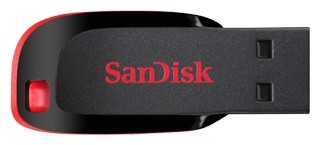 64Gb SanDisk Cruzer Blade SDCZ50-064G-B35, USB2.0, Black