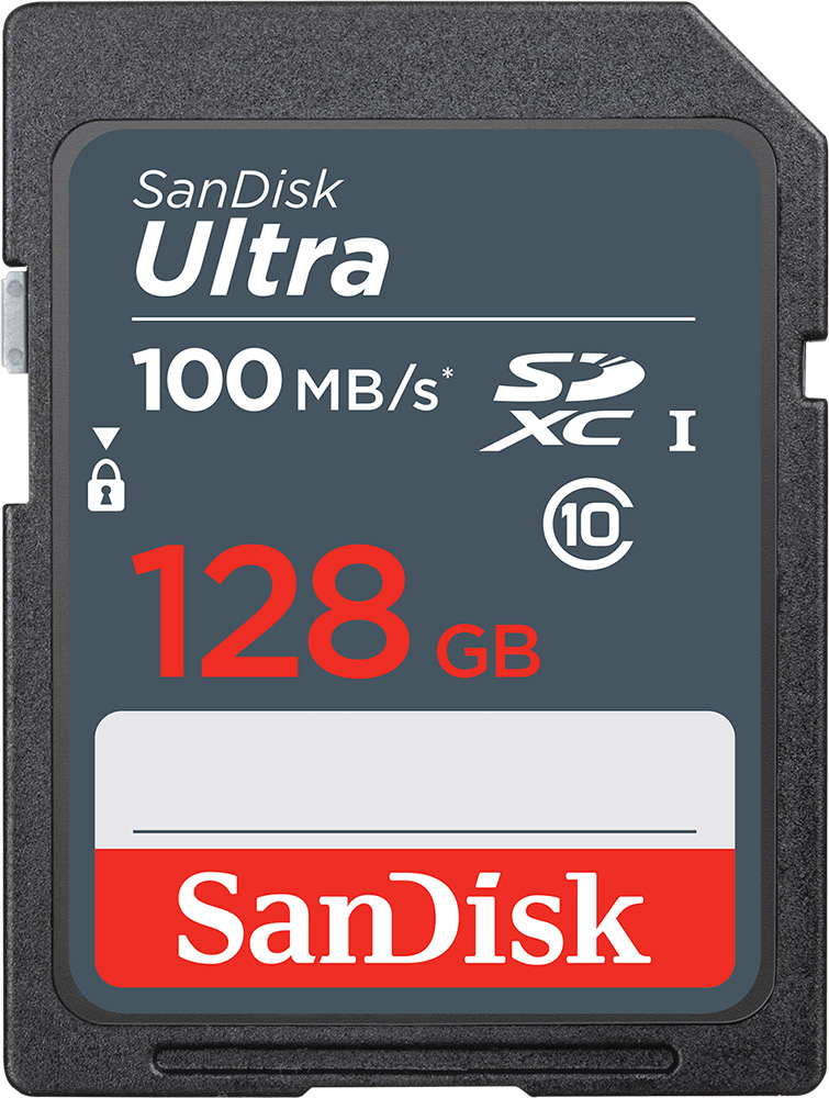 Карта памяти 128Gb SanDisk Ultra SDSDUNR-128G-GN3IN, SD, SDXC Class 10, UHS-I