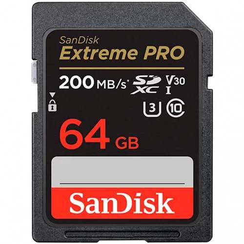 Карта памяти 64Gb SanDisk Extreme Pro SDSDXXU-064G-GN4IN, SD, SDXC Class 10, UHS-I U3