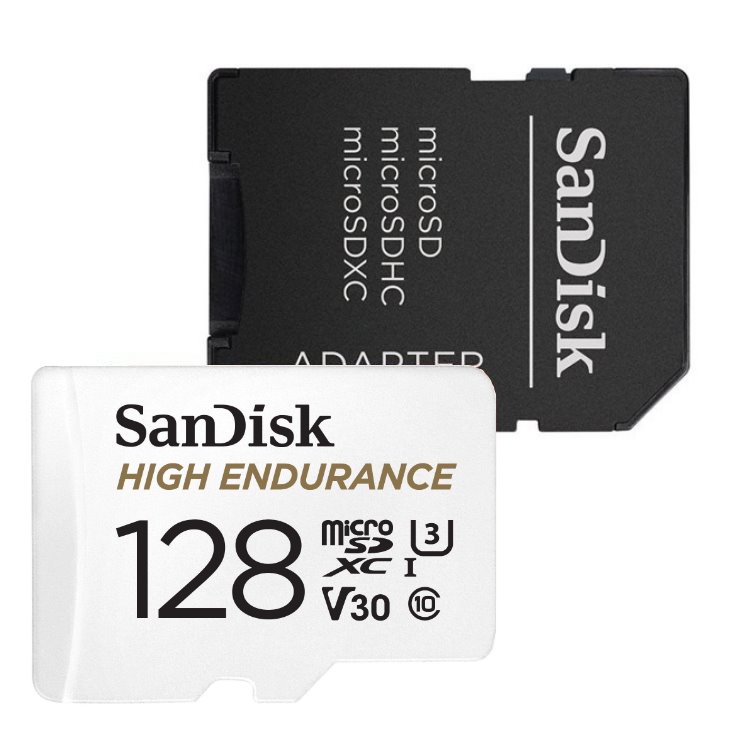 Карта памяти 128Gb SanDisk High Endurance SDSQQNR-128G-GN6IA, SD Micro, SDXC Class 10, UHS-I U3, переходник
