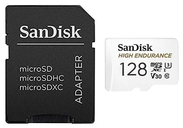 Карта памяти 128Gb SanDisk Max Endurance SDSQQVR-128G-GN6IA, SD Micro, SDXC Class 10, UHS-I U3, адаптер