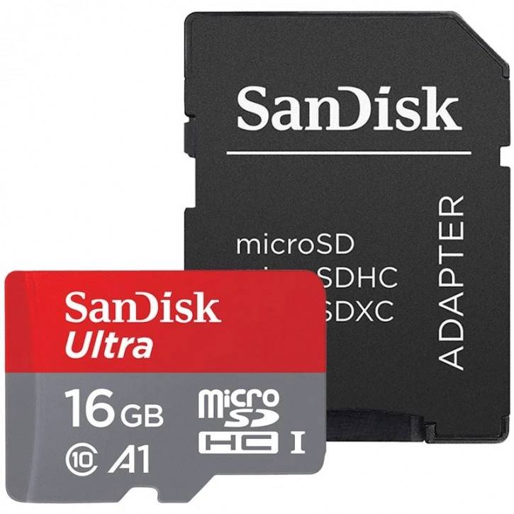 16Gb SanDisk Ultra SDSQUAR-016G-GN6MA, micro SD, SDXC UHS-I, U1, адаптер