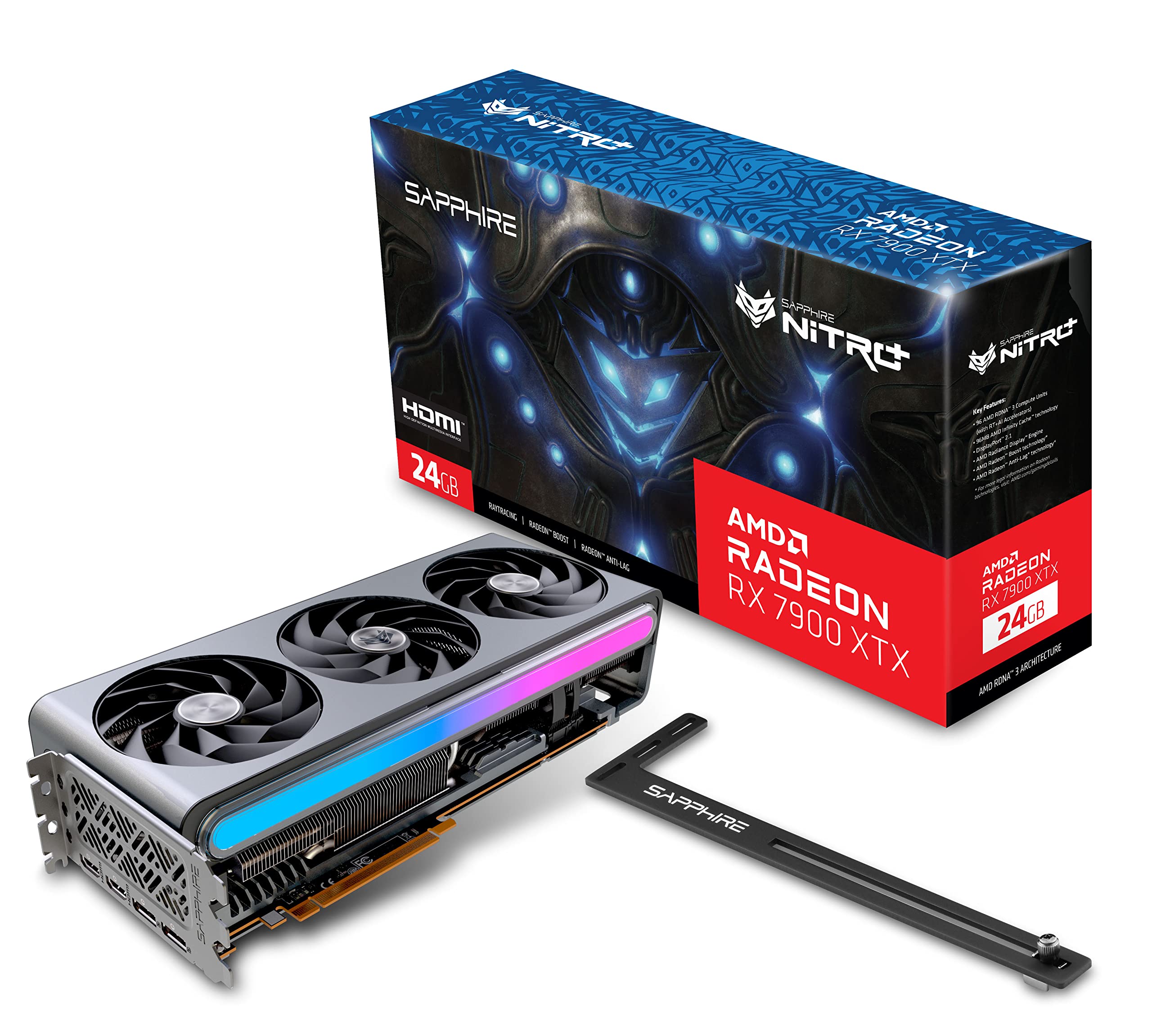 Видеокарта Radeon RX 7900 XTX, 24Gb GDDR6 384bit, Sapphire Nitro+ 11322-01-40G, RTL