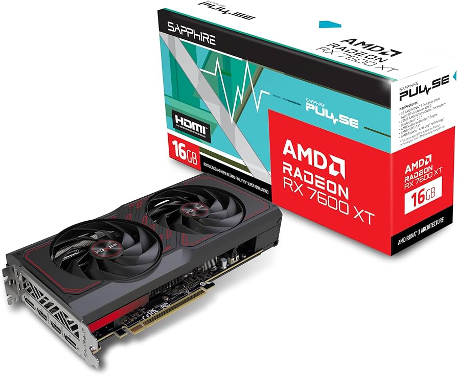 Видеокарта Radeon RX 7600 XT, 16Gb GDDR6 128bit, Sapphire Pulse GAMING OC 11339-04-20G, RTL