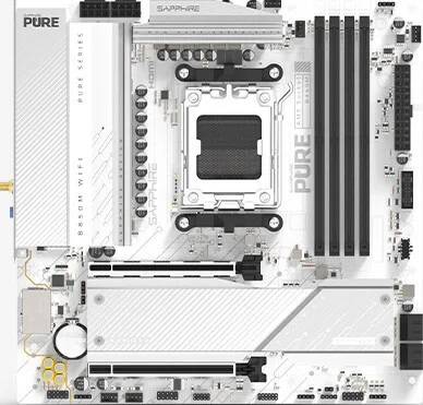 Материнская плата Sapphire B850M PURE WIFI, AM5, (DP, HDMI), 4xDDR V, mATX