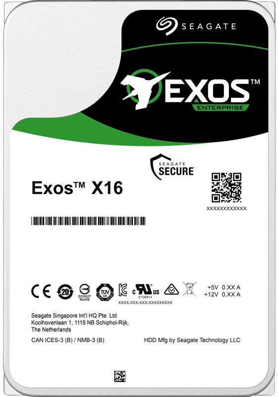 12Tb Seagate Exos X16 ST12000NM001G, 7200rpm, 3.5", SATA III, 256Mb