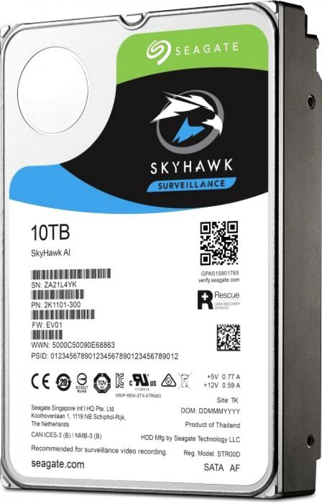 10Tb Seagate SkyHawk AI ST10000VE0008, 7200rpm, 3.5", SATA III, 256Mb