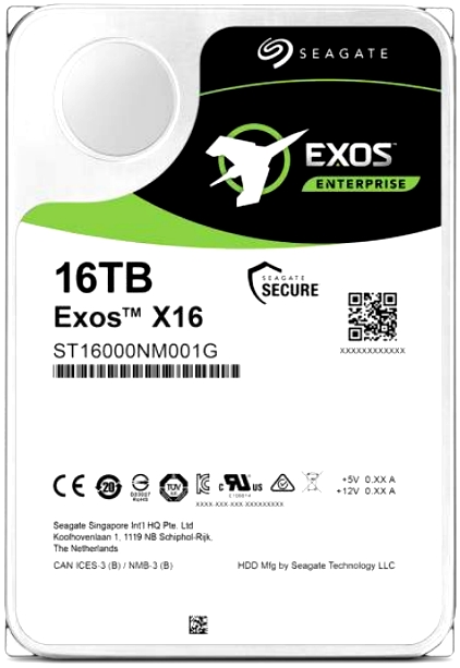 16Tb Seagate Exos X16 ST16000NM002G, 7200rpm, 3.5", SAS, 256Mb