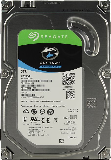 2Tb Seagate SkyHawk ST2000VX008, 5900prm, 3.5", SATA III, 64Mb