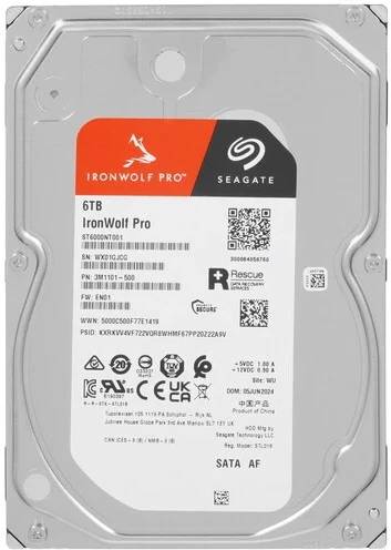 6Tb Seagate Ironwolf Pro, ST6000NT001, 7200rpm, SATA III, 256Mb