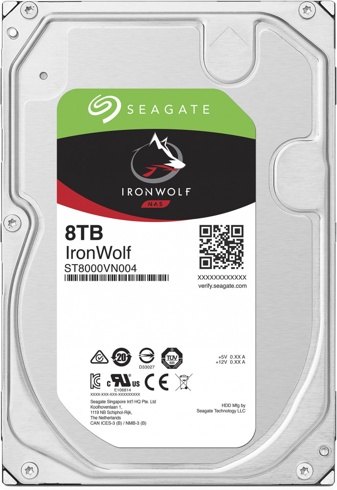 8Tb Seagate IronWolf ST8000VN004, 7200rpm, 3.5", SATA III, 256Mb