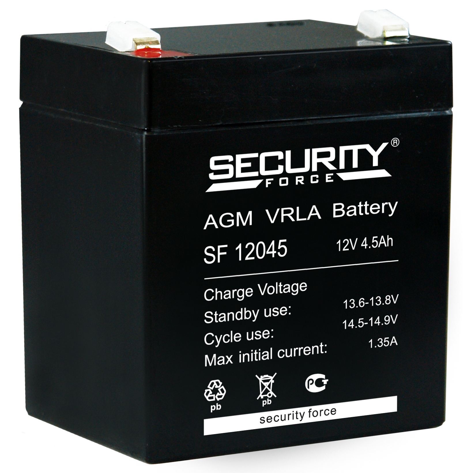 12V / 4.5Ah, аккумулятор для UPS, Security Force SF 12045