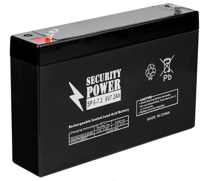 6V / 7.2Ah, аккумулятор для UPS, Security Power SP 6-7.2