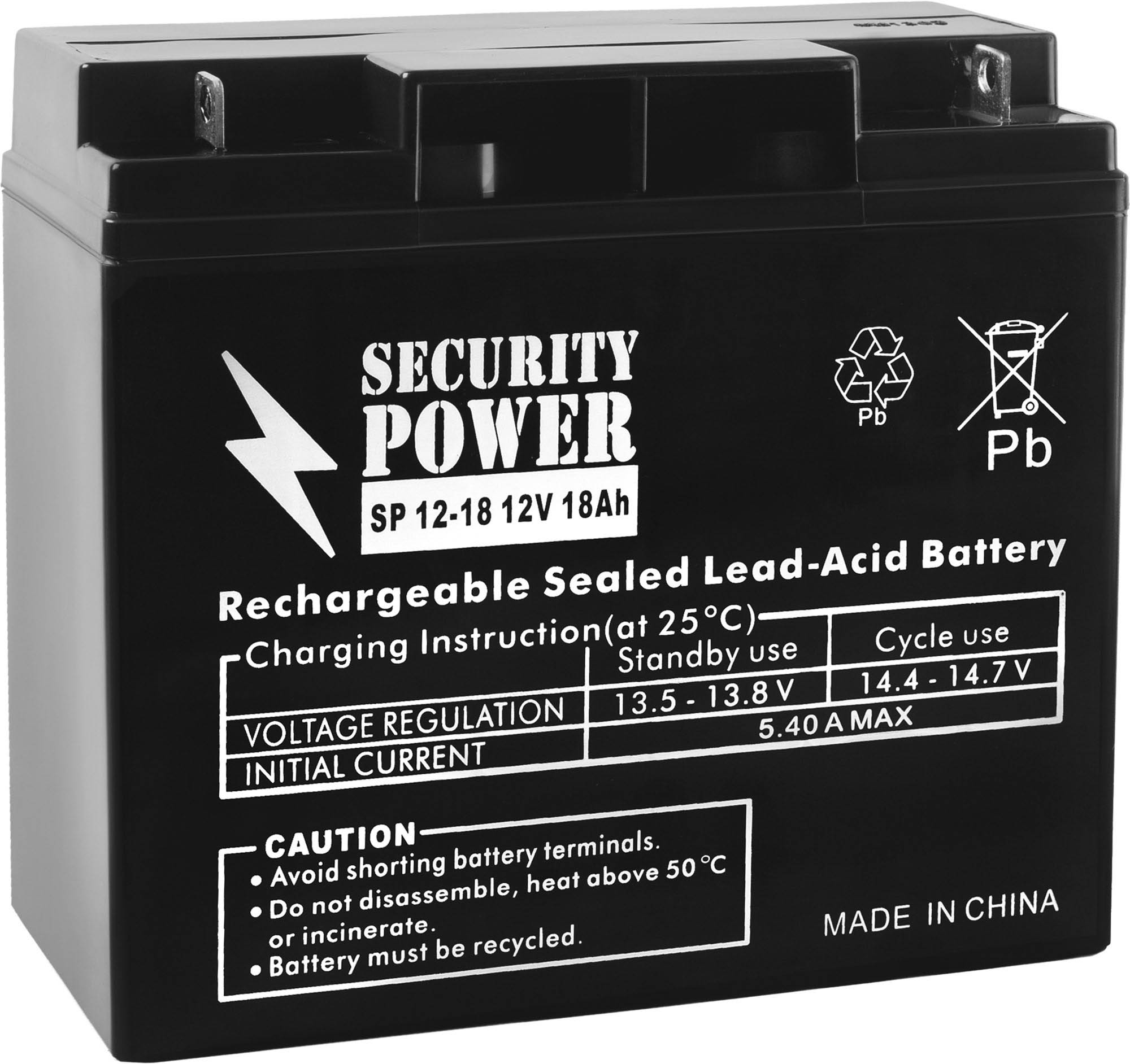 12V / 18Ah, аккумулятор для UPS, Security Power SP 12-18