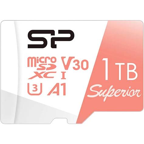Карта памяти 1Tb Silicon Power Superior SP001TBSTXDV3V20, SD Micro, SDXC Class 10, UHS-I U3, адаптер