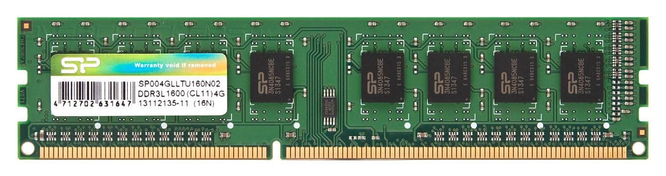 Оперативная память 4Gb Silicon Power SP004GLLTU160N02, DDR III, PC-12800, 1600MHz, 1.35V