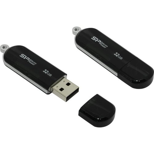 32Gb Silicon Power Lux Mini 322 SP032GBUF2322V1K, USB2.0, Black
