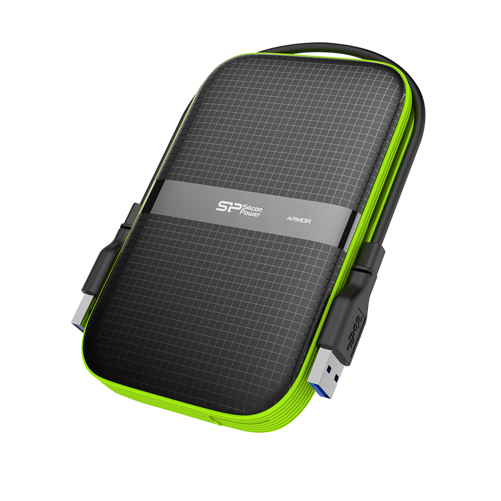 Внешний HDD 5Tb Silicon Power Armor A60 SP050TBPHDA60S3K, USB3.2, Black-Green