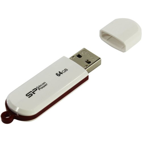 64Gb Silicon Power LuxMini 320 SP064GBUF2320V1W, USB2.0, White