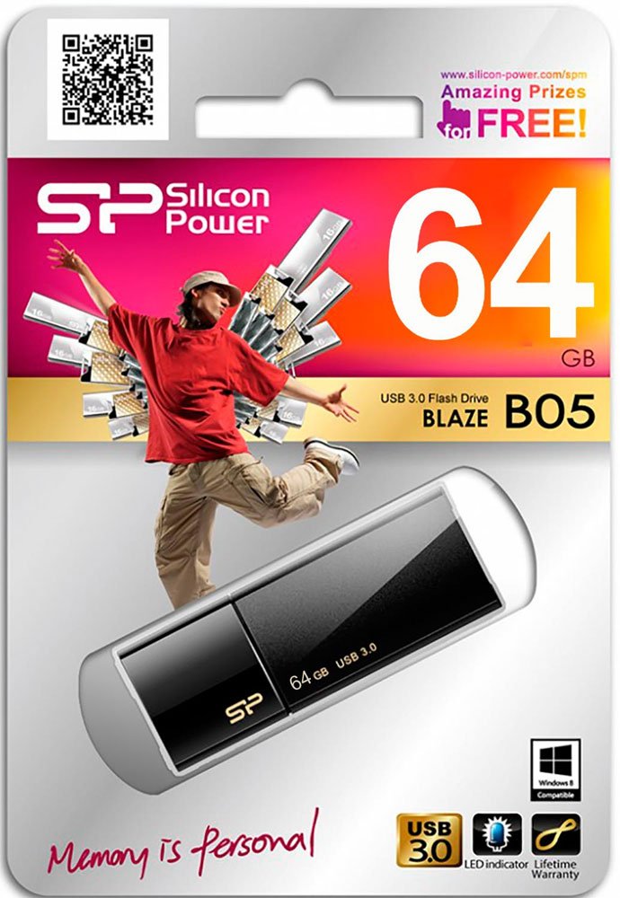 64Gb Silicon Power Blaze B05 SP064GBUF3B05V1K, USB3.0, Black
